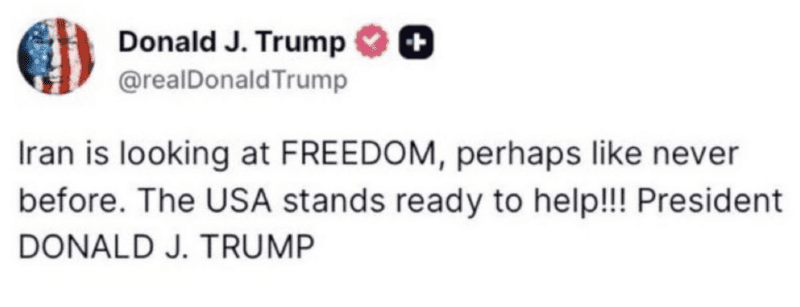 President Trump: ‘Iran Is Looking For Freedom, US Stands Ready To Help’