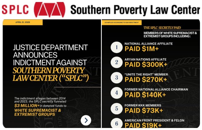 HATE GROUP SPLC INDICTED: ‘Paid Extremist Leaders’ in Shocking Fraud Case, Funded The Hate, 11 Federal Charges Including Money Laundering